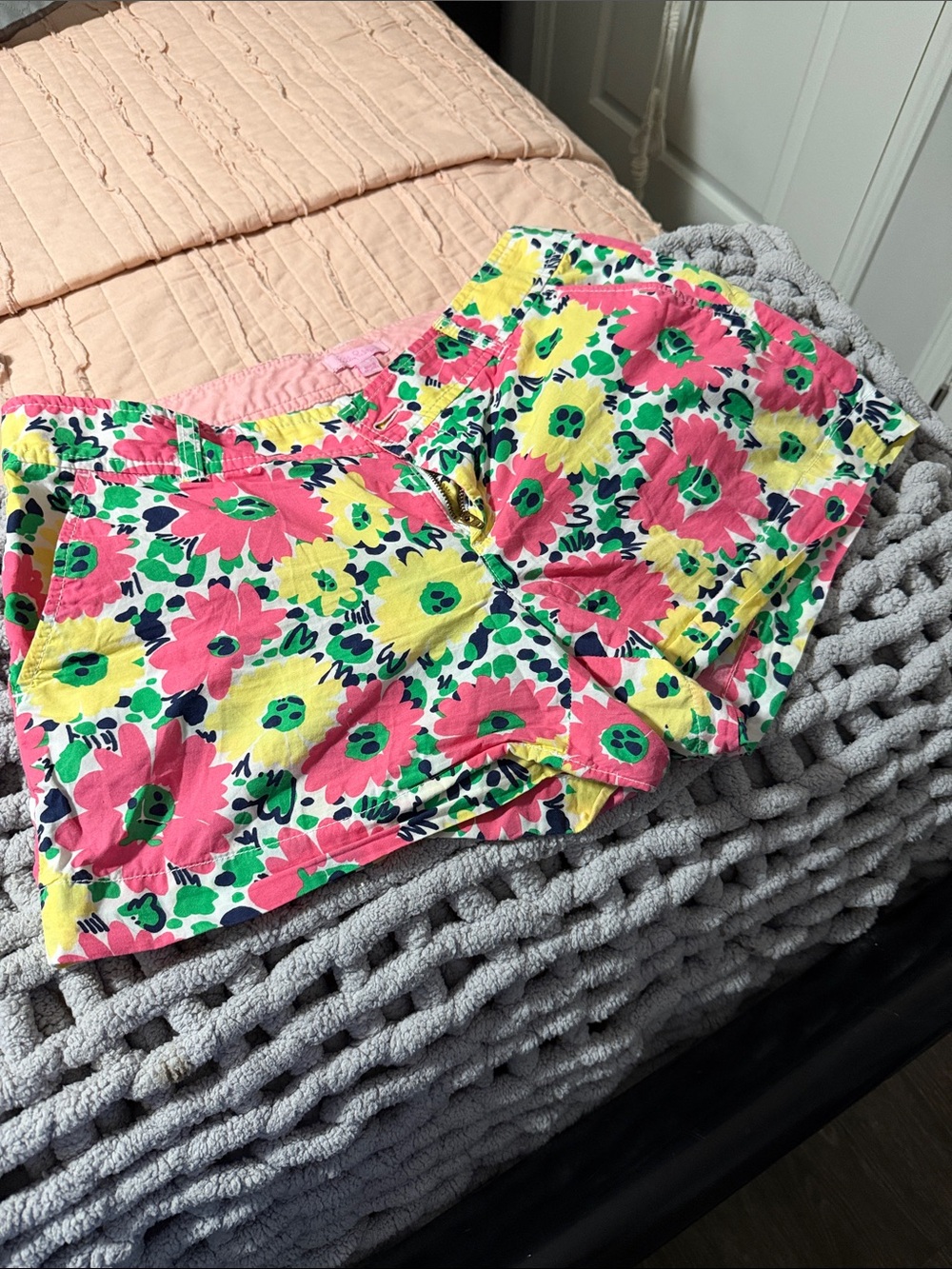 Lilly Pulitzer Pink, Yellow & Green Floral Cotton Shorts